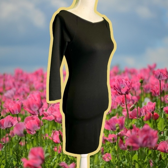 Armani Exchange Black Off The Shoulder Bodycon Dress with All Around Zipper XS - Picture 13 of 14